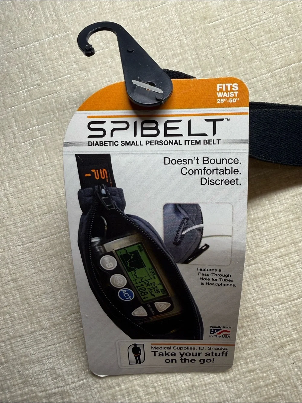 Performance Running Belt with Blue Zipper - Women’s Accessories